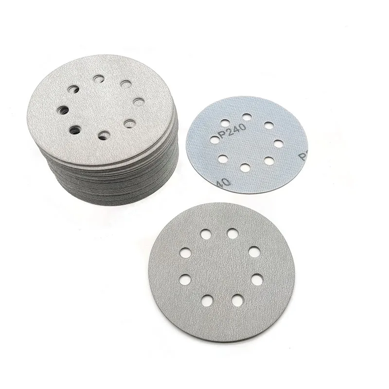 High-quality 5 Inch 8 Holes Silicon carbide alumina sand paper for sanding disc paper