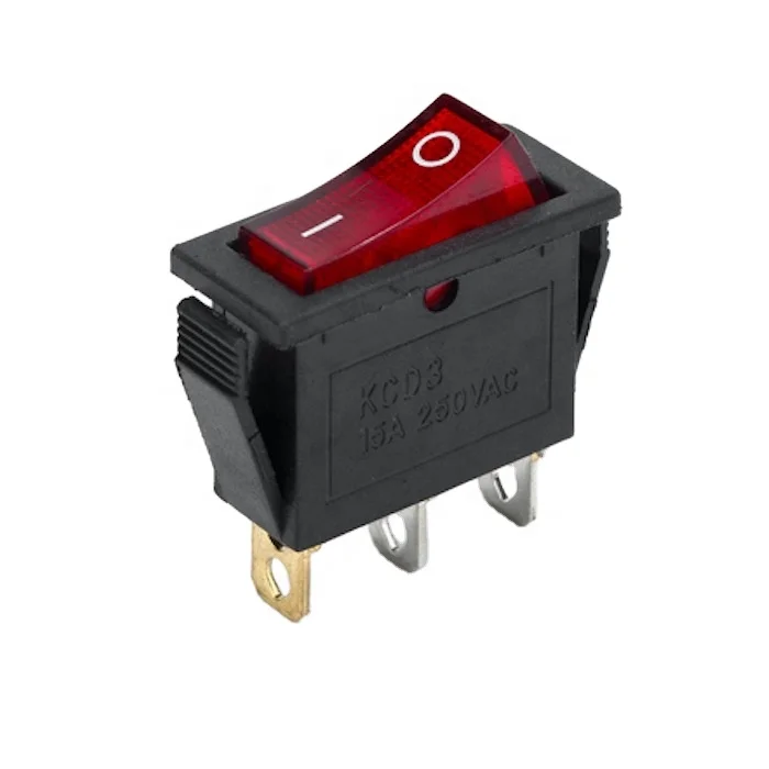 Kcd3 кулисный переключатель 3 Водонепроницаемый перекидной переключатель со светодиодной подсветкой