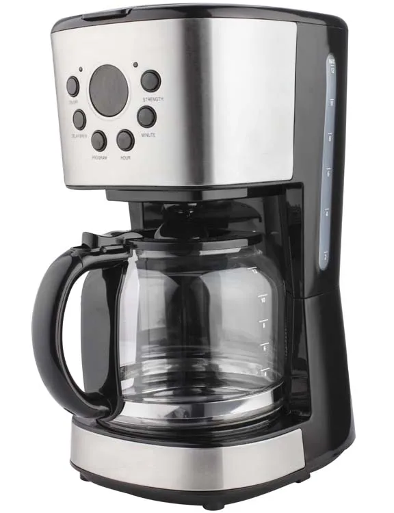 Digital LCD Display 1.25L Electric Coffee Maker with timer and stainless steel jar or glass jar