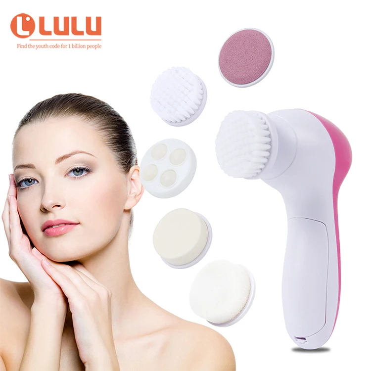 5 in 1 Electric Sonic, Battery Facial Wash Deep Clean Blackhead Manual Silicon Face Cleansing Brush