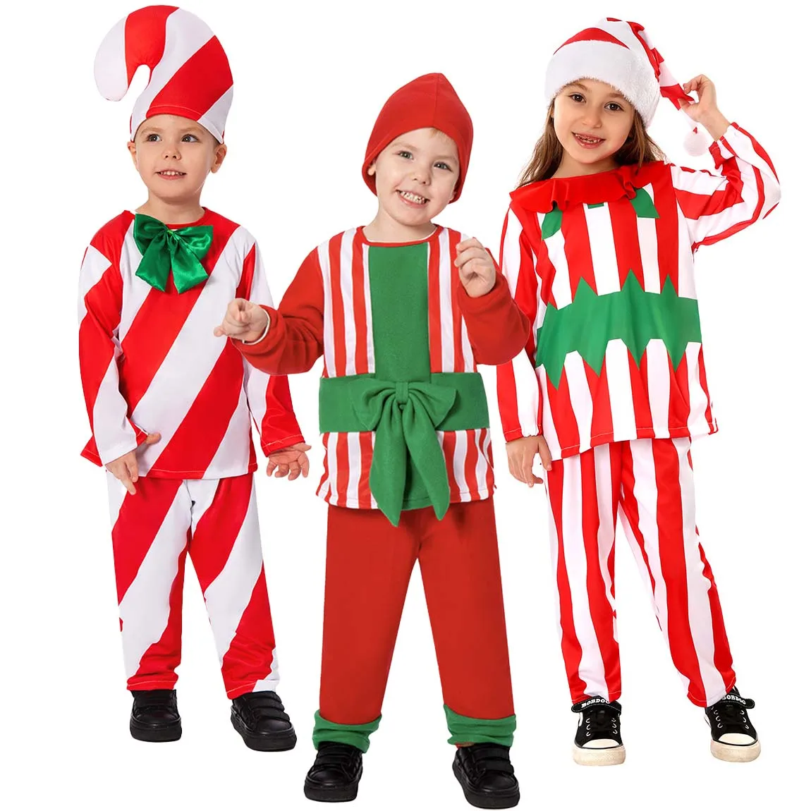 2024 New style Christmas Cosplay Party Kid Candy Cane Costume FCDR-009