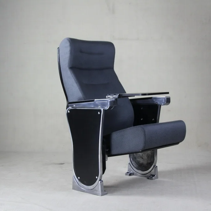 LK Style Alu Polished Auditorium Folding Chair WIth Writing Table Luxury Design Church Seat