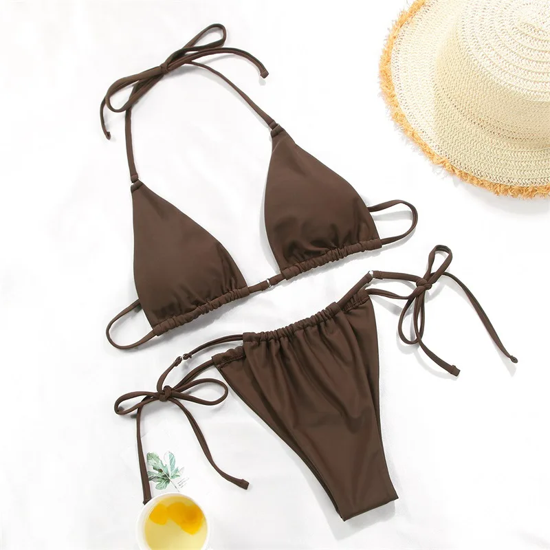 OEM High Quality Two Pieces Sexy Suits Bikini Women Ladies Floral Pattern Swimwear Bikini