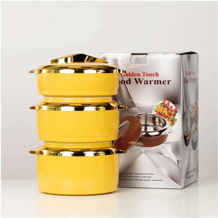 hot selling Wholesale large capacity food thermo container 3 Pcs 1.5L 2L 2.5L Thermal Insulated Hot Pot Food Warmer Set