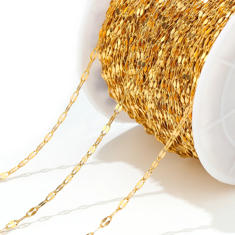 Hot sale 14k gold filled 1.3mm dapped bar chain bracelet necklace bulk chain for jewelry making