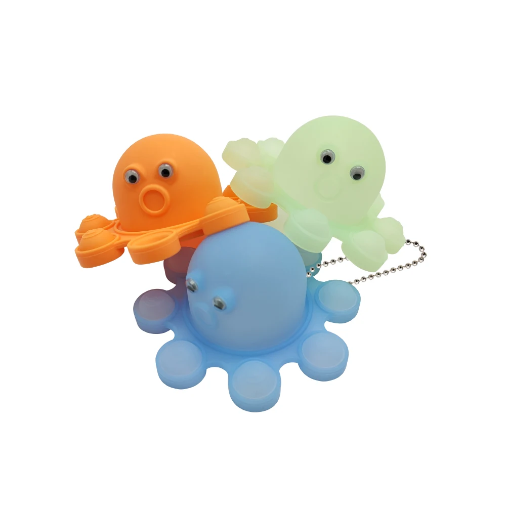  Factory Silicone Anxiety Relief Simple Popping Plush Bubble Octopus Toys for