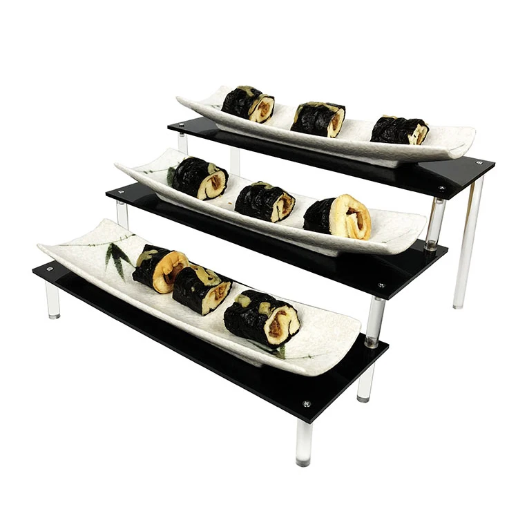 Multi-use Acrylic Cake Display Stand Black Acrylic Stair Riser Stand Food Dessert Display Rack