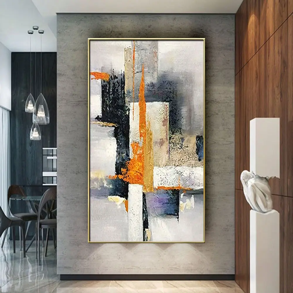 100% Hand-painted Large Oil Painting Modern Abstract Geometry Handmade Painting