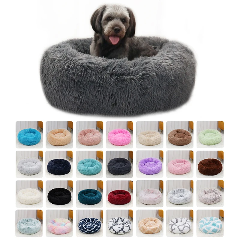 Relaxlines small dog waterproof plush bed pet kennel soft and comfortable cat and dog bed round donut dog bed