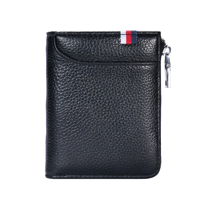 
High quality korean style fashion rfid blocking genuine leather travel passport wallet men free logo customize 