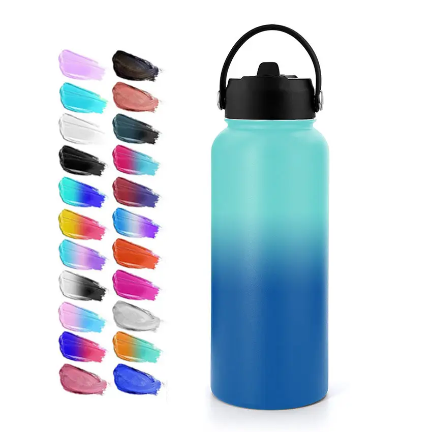 Customized 3 Lids Stainless Steel Vacuum Flask Water Bottle Insulated Sports Bottle