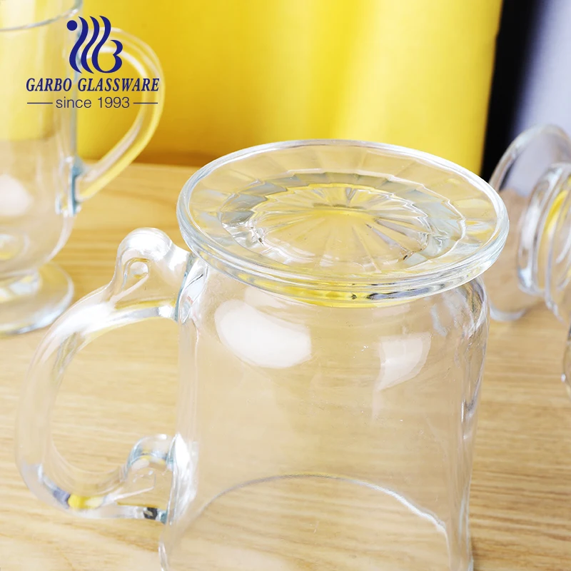18oz Drinking Glass Mug Irish Coffee Latte Glass Cup with Handle Stand High Quality Wholesale Tea Coffee Latte clear Glass Mug