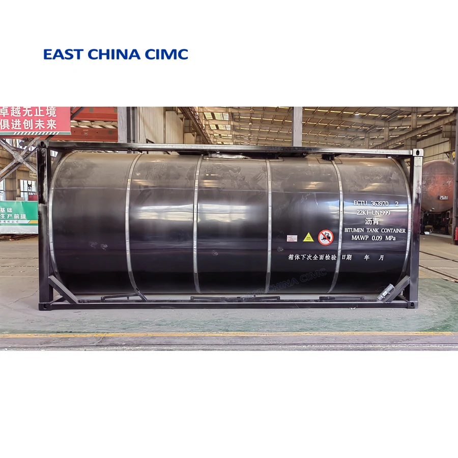 Hot Selling 20FT 30Tons Bitumen Tank Container With Heating System For Asphalt Transport