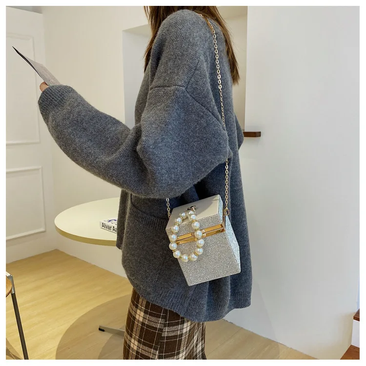 Kalanta Luxury small evening bag rhinestone colorful diamond purse bling party shoulder bag high quality wedding purse crystal