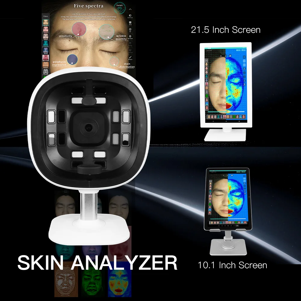 New Product Ideas 2025 Other Beauty Salon Equipment Led UV Light Home Skin Test Touch Screen Skin Scanner Machine Portable White