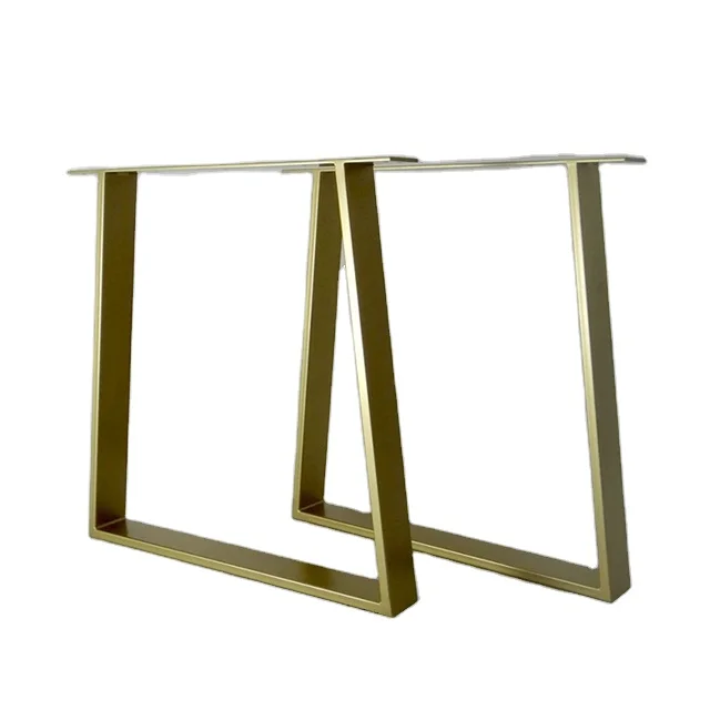 Popular Square Type  legs powder coating and Antique dining tables legs Polished golden stainless table leg