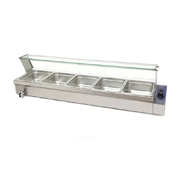High Quality  Restaurant Equipment 1800W 5 Pans Stainless Steel Food Warmer Electric Bain Marie