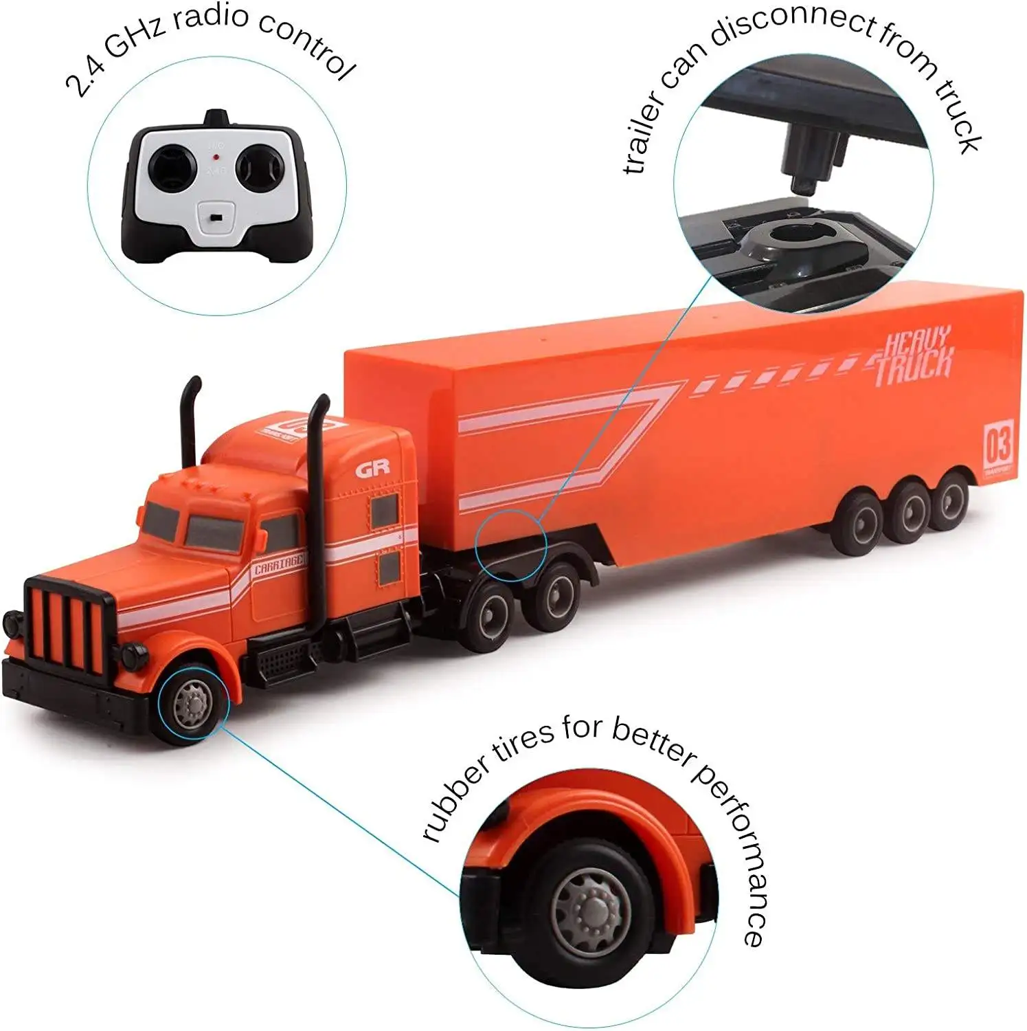 1/16 Remote control car rc truck trailer toy transport vehicle play set boys toy car