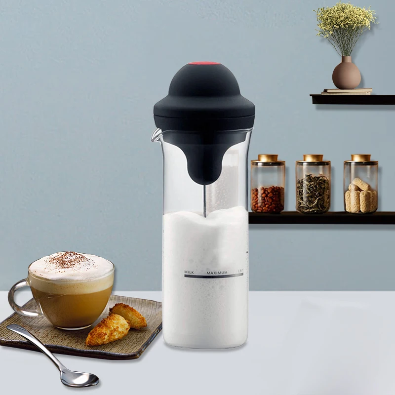 batidor Handheld Milk Frother Battery Operated Electric Foam Maker With Stainless Steel Whisk and Foamer Cup