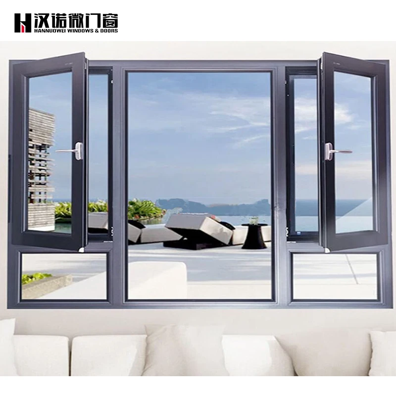 sound insulation casement windows aluminum window tempered glass  windows and doors manufacturers companies in china