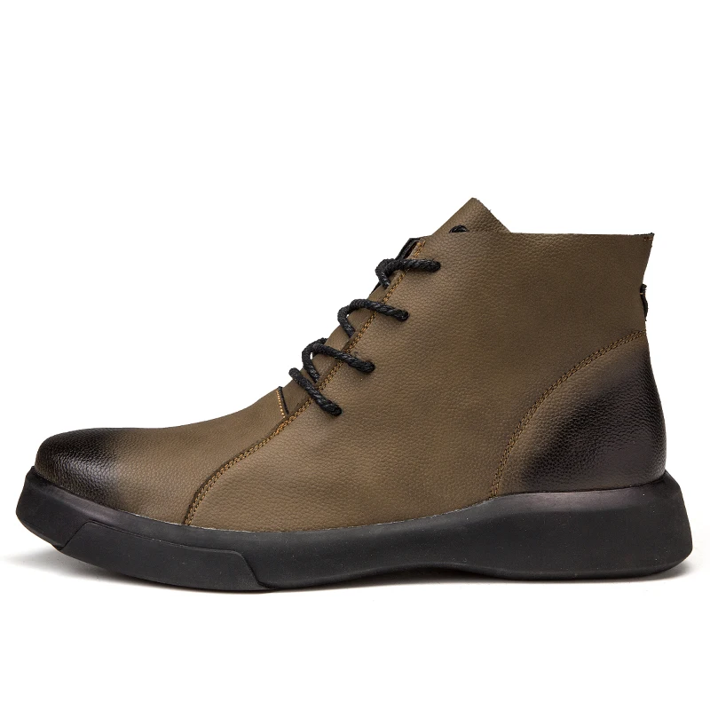 New design lace-up ankle outdoor warm soft lining winter hiking boots for men