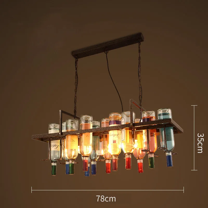 China factory odm Retro Industrial rustic LED beer Lamp Metal loft Bar Creative glass Wine Bottle chandelier Pendant light