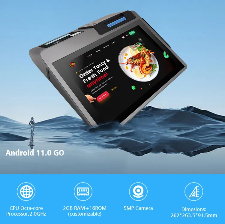 New arrival Z100 ODM touch screen pos equipment 10.1 inch android tablet biometric device machine for transportation