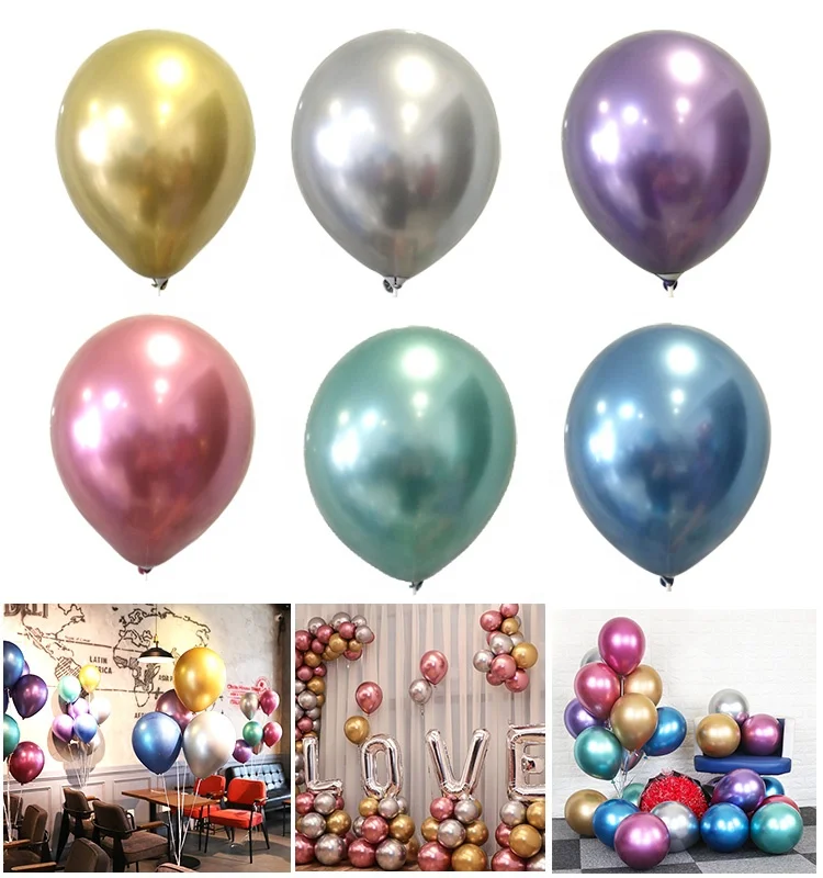 
2021 china cheap metallic helium balloon latex ballons gold metal balloon for happy birthday party decoration 