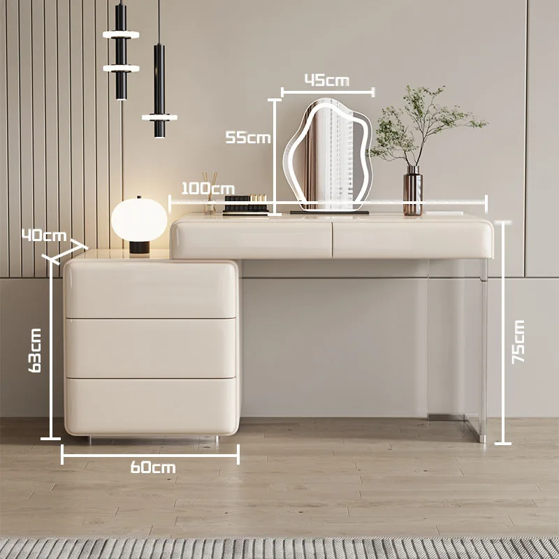 Dresser lacquered minimalist style bedroom bedside cabinet light luxury makeup table organizer chest of drawers all-in-one