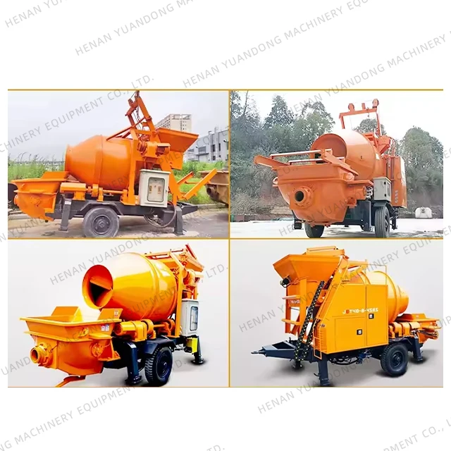 Hot Selling Multifunctional 750 Electrical Mobile Portable Concrete Mixer With Pump Long Distance Cement Mixing Machine