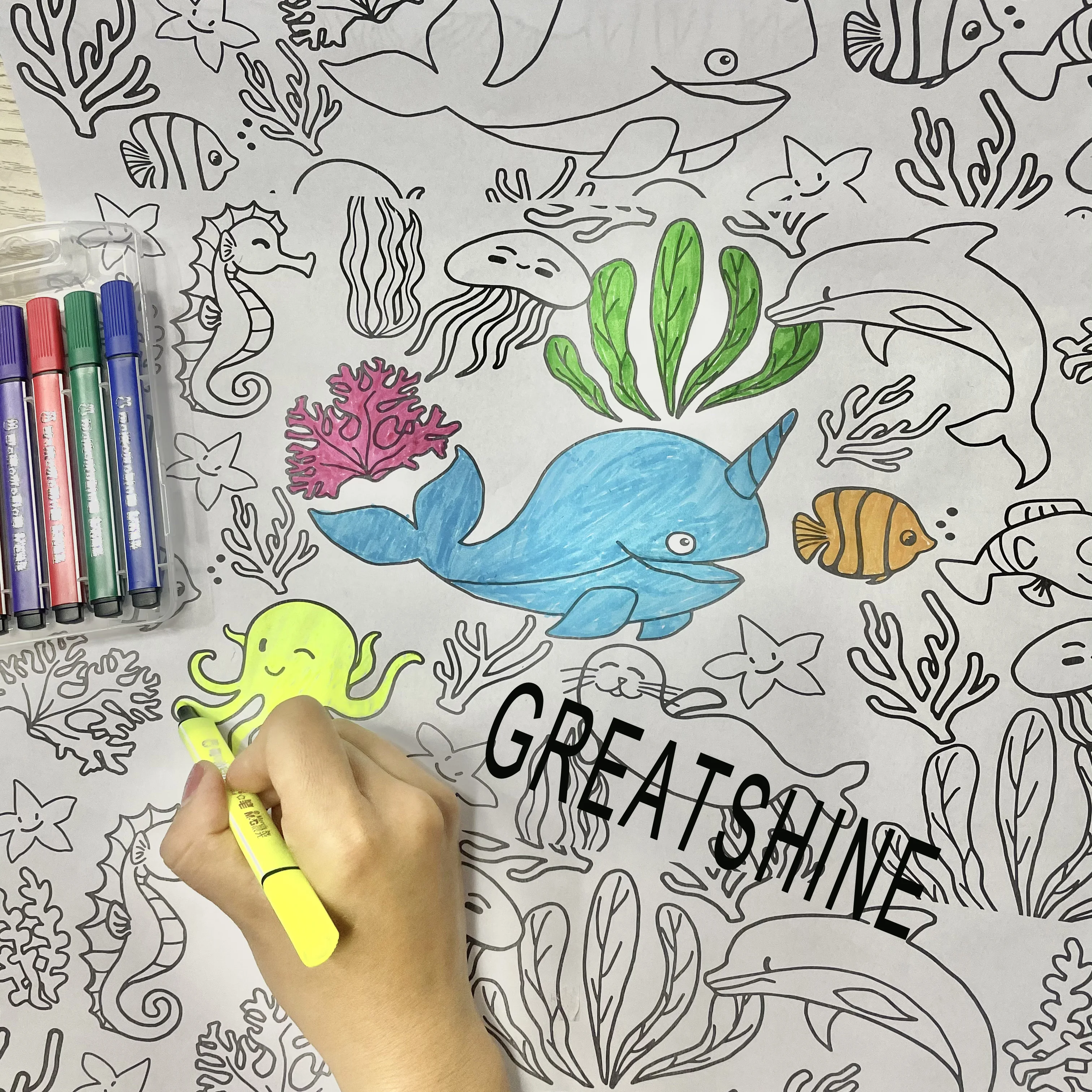 Customized Kid Painting Paper Roll Recycled Eco-friendly Drawing Paper Roll