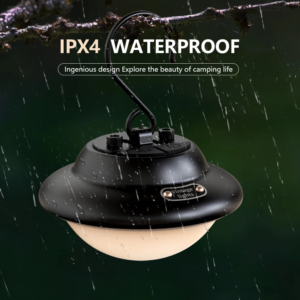 1200mAH Retro led camping lantern Mini rechargeable camping lantern lamp portable camping lights With hook