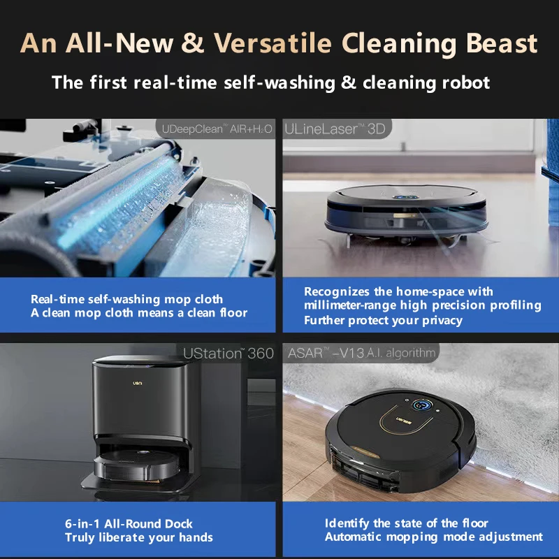 Робот-пылесос Uoni A1 Pro 6 в 1 умная бытовая техника режиме реального времени робот-пылесос самоочищающийся пылесос-робот