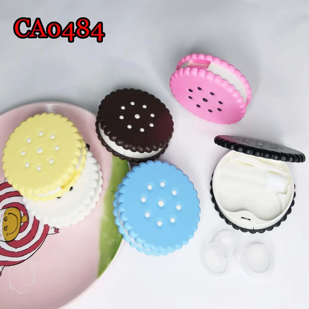 High quality contact lens case biscuit seasame cartoon travel box for Lenses CA0484