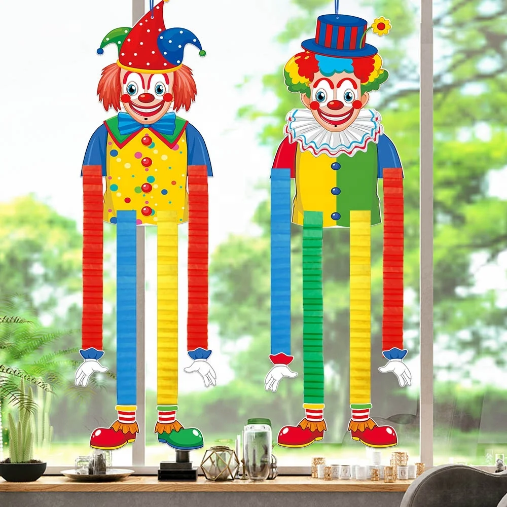 Clown Carnival Hanging Decorations Cute Funny Hanging Clown for Circus Wall Decor Circus Carnival Birthday Party Supplies