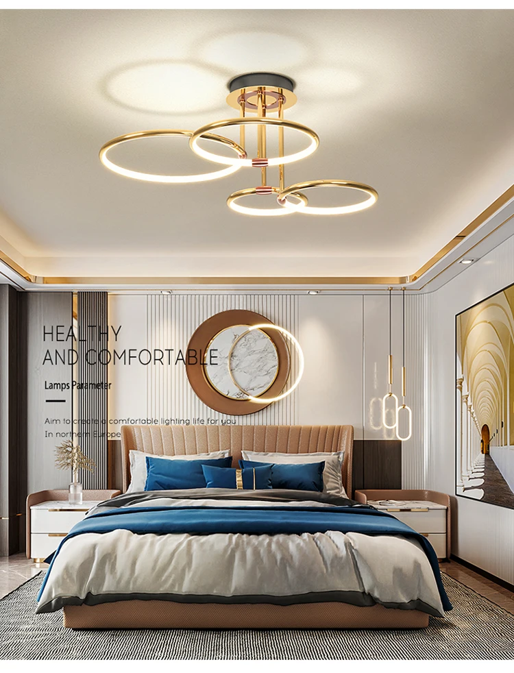 Gold Plating LED Chandelier Lights For Foyer Study Living Room Bedroom Kitchen Hall Lighting luxury Indoor Lighting Lamps Luster