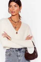 Wool Cotton Sweater Tops Women Custom Cardigan Sweaters Fluffy Knit Button Down V Neck Cardigans