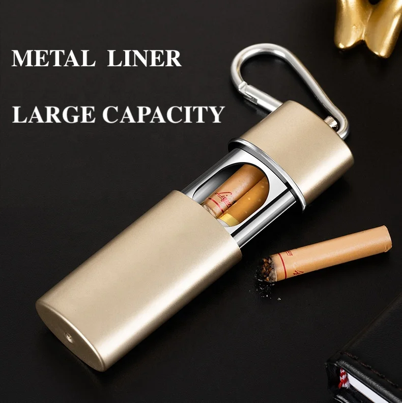 Custom Logo Advertising Cigar Ashtray Trash Bin Key Chain Ring Stainless Steel Metal Mini Portable Pocket Ashtray