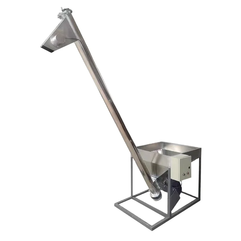 Stainless steel loading machine urea plastic granule spiral elevator powder grain Jiaolong vertical tilting feeding machine