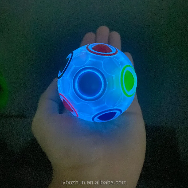 
Chinese Fidget Puzzle Brain Games Fidget Magic Toys Glow In Dark Fluorescent Colorful Rainbow Toy Ball 