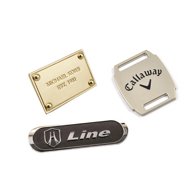 Bags Handbag Hot Sale Logo Label Colors Scarf Metal Customized Plating Garment Labels Custom Metal Logo for Shoes Sambo Shoes