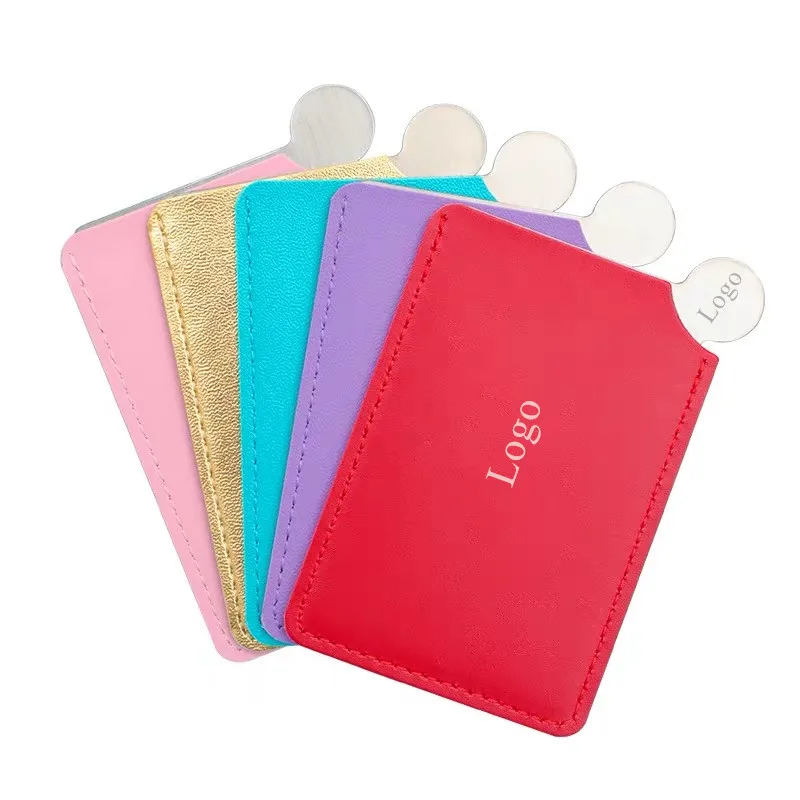 Promotion Custom LOGO Cheap High Quality Cosmetic Clear Make-up Handhold Mini Stainless Steel Pocket Mirror