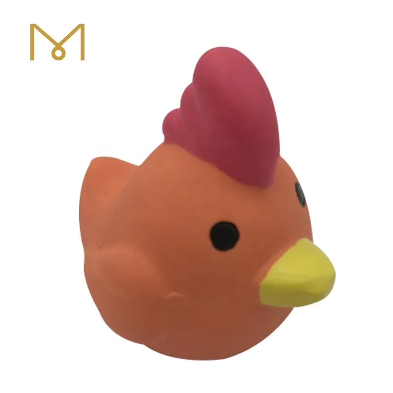Lovely pet toy for puppy 8 cm light orange chicken Eco-friendly latex rubber interactive dog toy