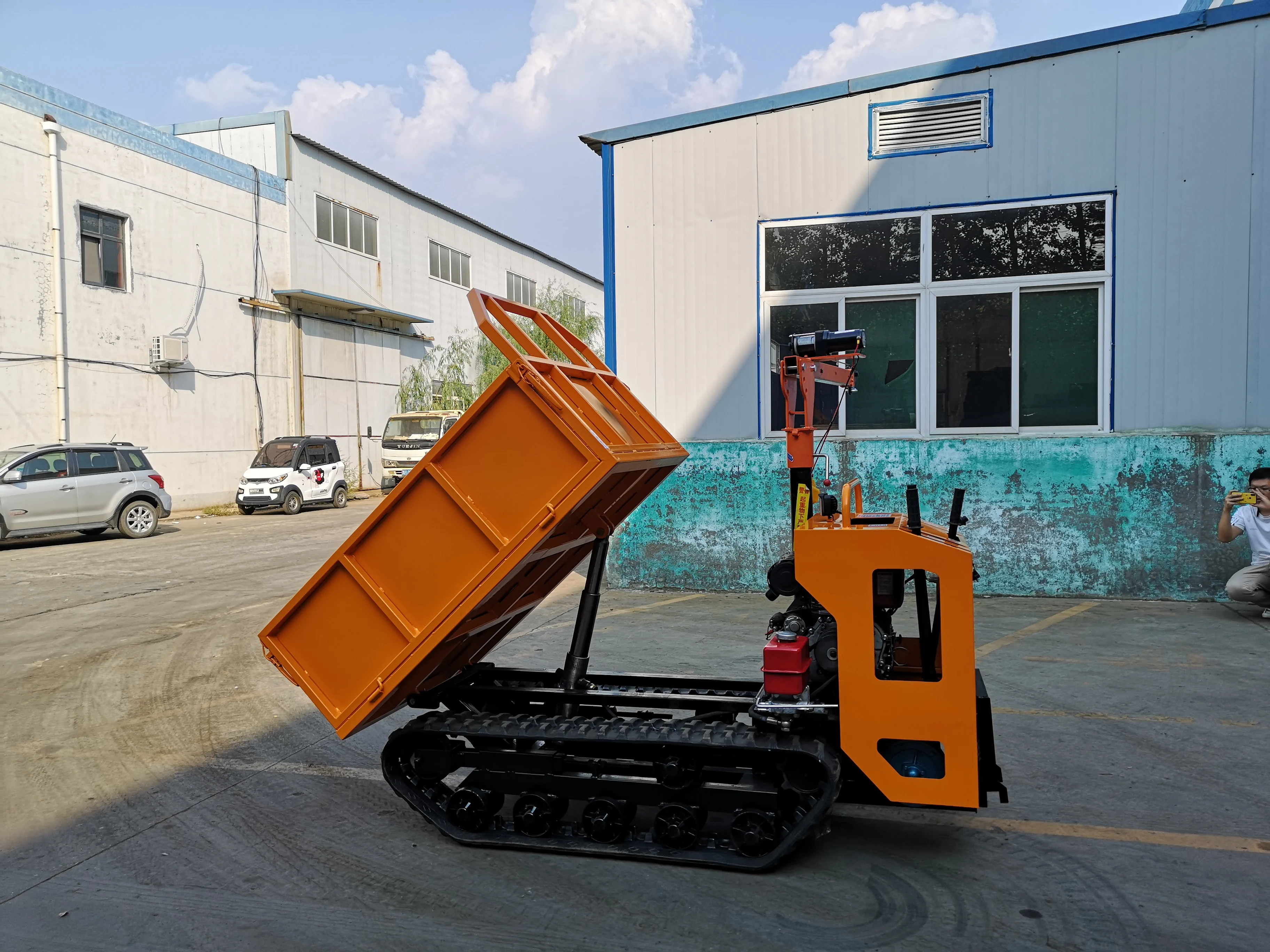 Mini Crawler Transporter Trucks Rubber Track All-Terrain Transporter Crane Truck