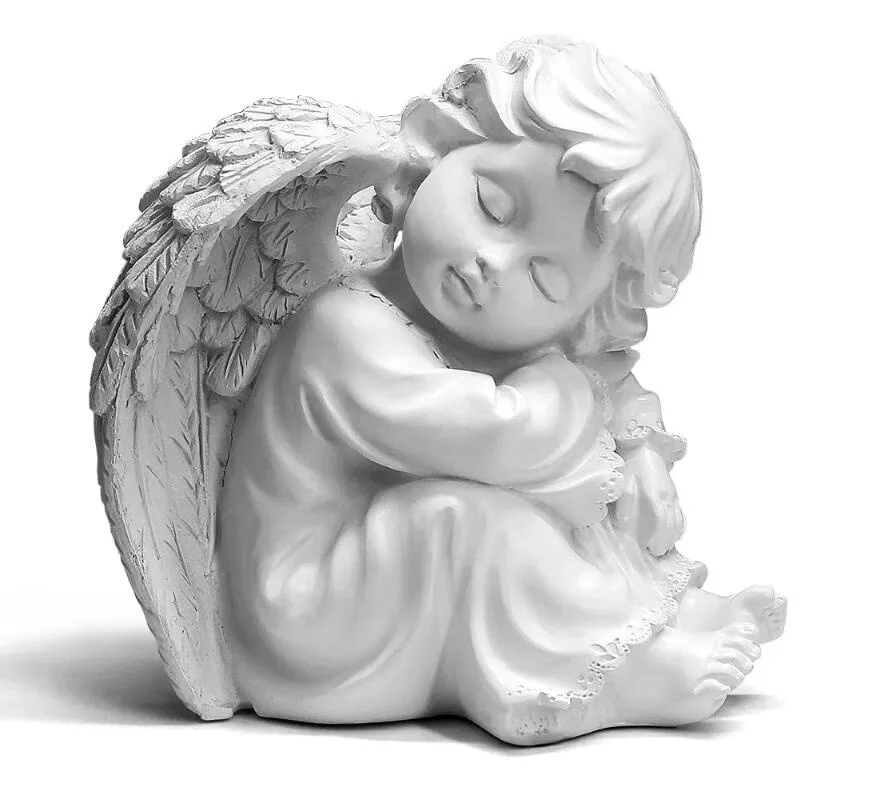 Домашний декор статуя Cherub молитвенный ангел с крыльями садовая маленький статуэтка ангела из смолы