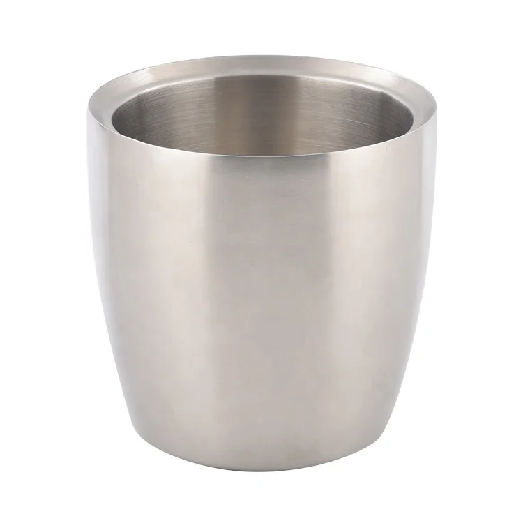 EFINE 2.2L Double Insulated Metal Standing Stainless Steel Round Ice bucket Beer Cooler