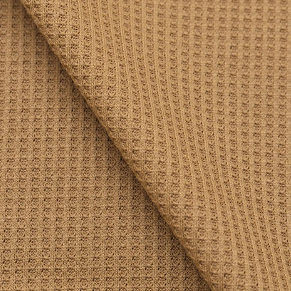 Wholesale Organic Cotton Plain Dyed Knitted Waffle Weave Fabric Waffle Fleece Fabric 100% Cotton Honeycomb Waffle Knit Fabric
