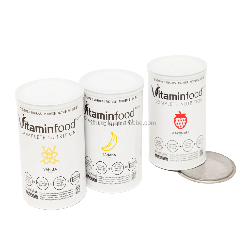 Food Grade Aright Paper Tube Packaging for Vitamin/Pet Food/Nutrition/Supplements with Aluminum Lid