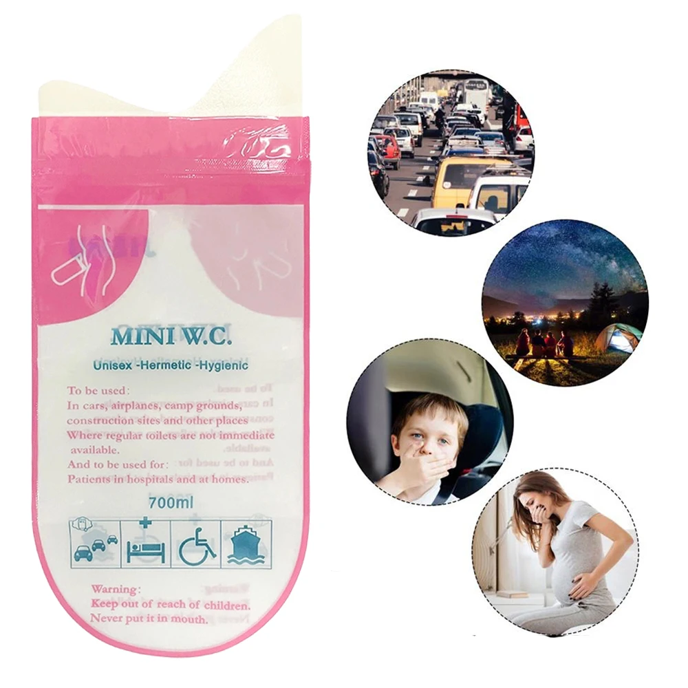 Outdoor Disposable Car Toilet Camping Portable 700ml Urine Bag for Travel Urinal Emergency
