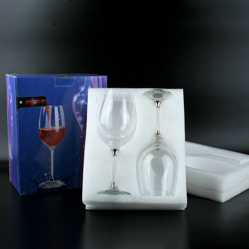 Итальянские бокалы для белого вина с длинным стеблем, 17,6 унций, прозрачный набор из 2 бокалов для красного и белого вина или свадебных торжеств